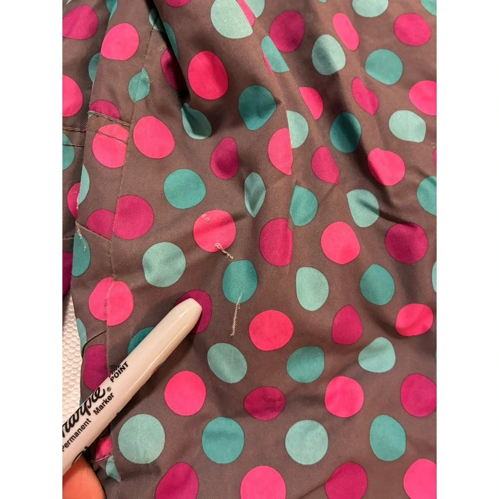 Garnet Hill Kids Snow‎ Pants Size 6 Polka Dot Insulated Bibs Pink Blue Brown